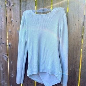 Lululemon reversible cashmere knit sweater in silver blue